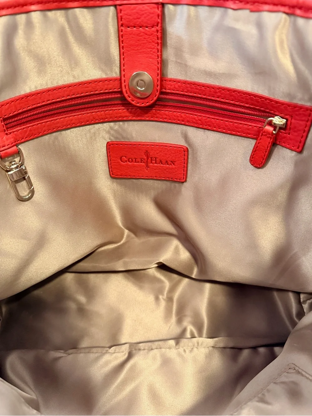 Cole Haan reddish pink Woven Leather Tote